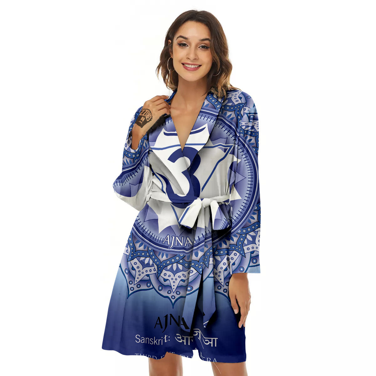 Spiritual Ajna Chakra Print Women's Robe-grizzshop