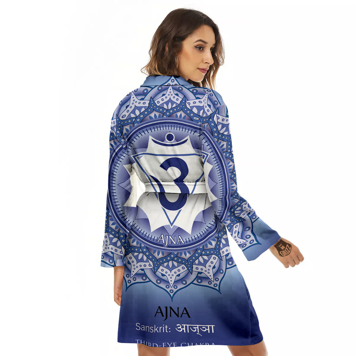 Spiritual Ajna Chakra Print Women's Robe-grizzshop
