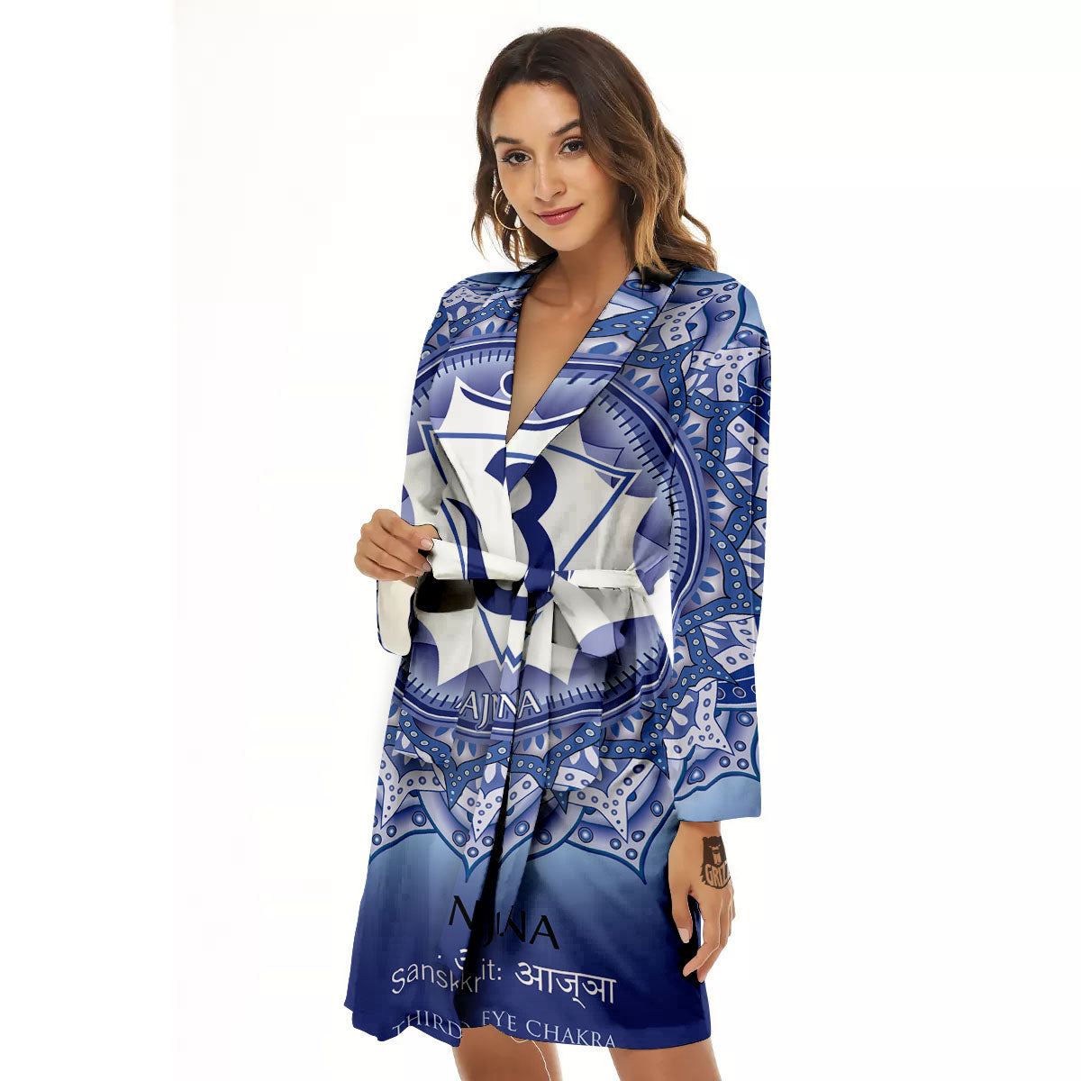 Spiritual Ajna Chakra Print Women's Robe-grizzshop