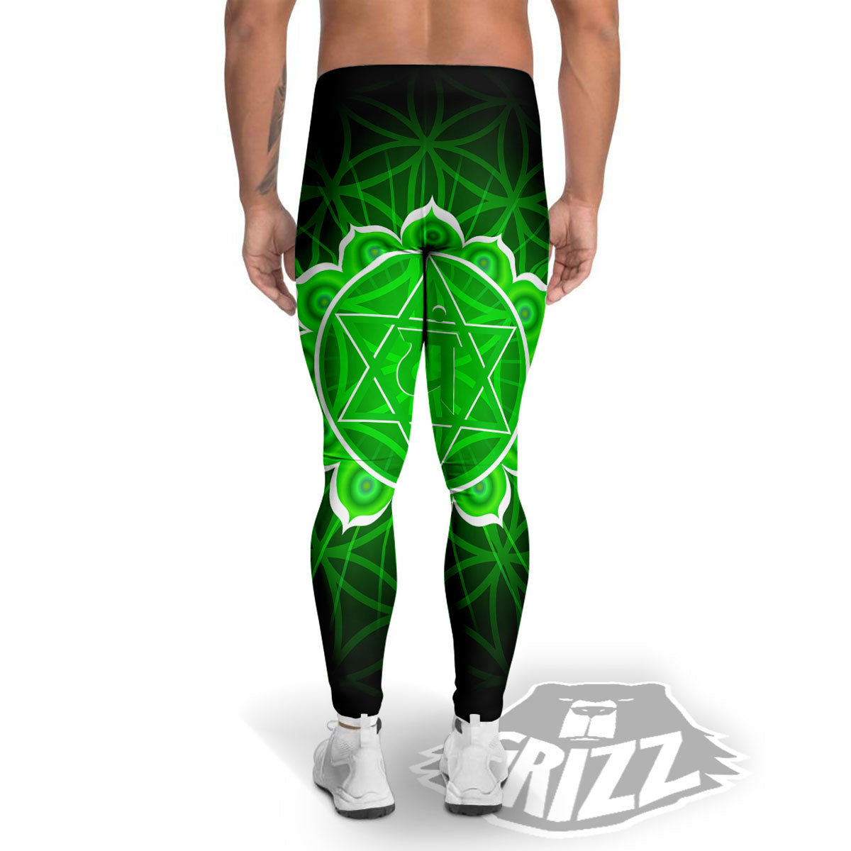 Spiritual Anahata Chakra Print Men's Leggings-grizzshop