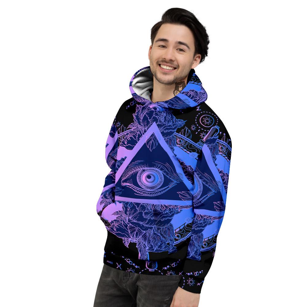 Spiritual Eye Of Providence Print Men's Hoodie-grizzshop