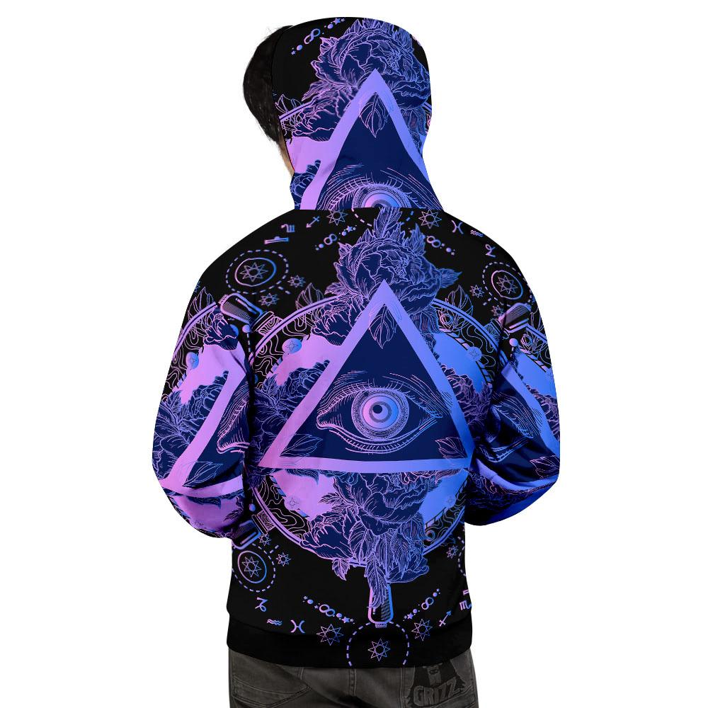 Spiritual Eye Of Providence Print Men's Hoodie-grizzshop