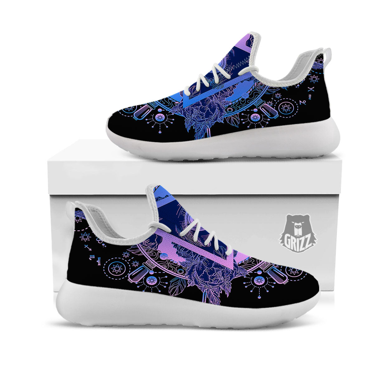 Spiritual Eye Of Providence Print White Athletic Shoes-grizzshop