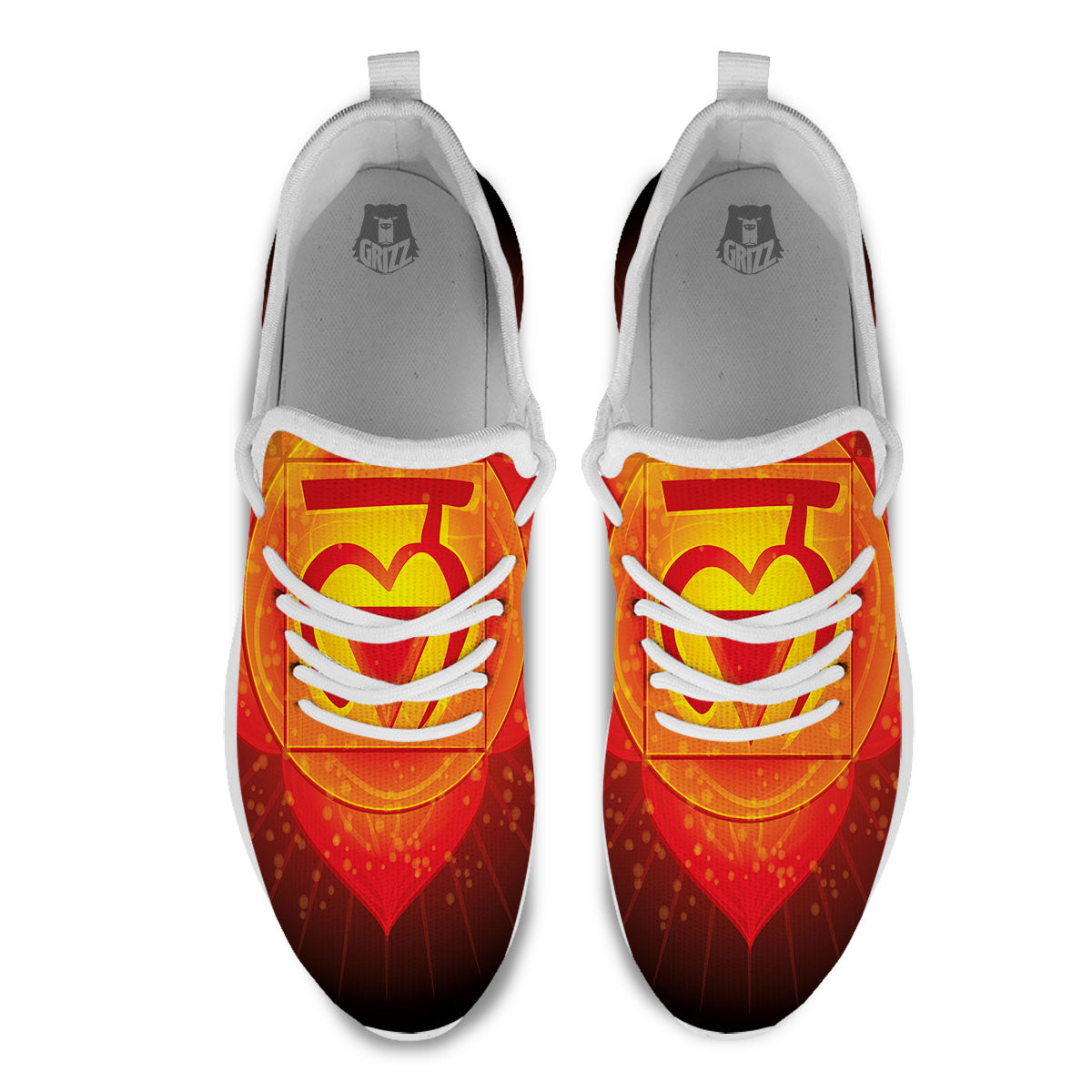 Spiritual Muladhara Chakra Print White Athletic Shoes-grizzshop