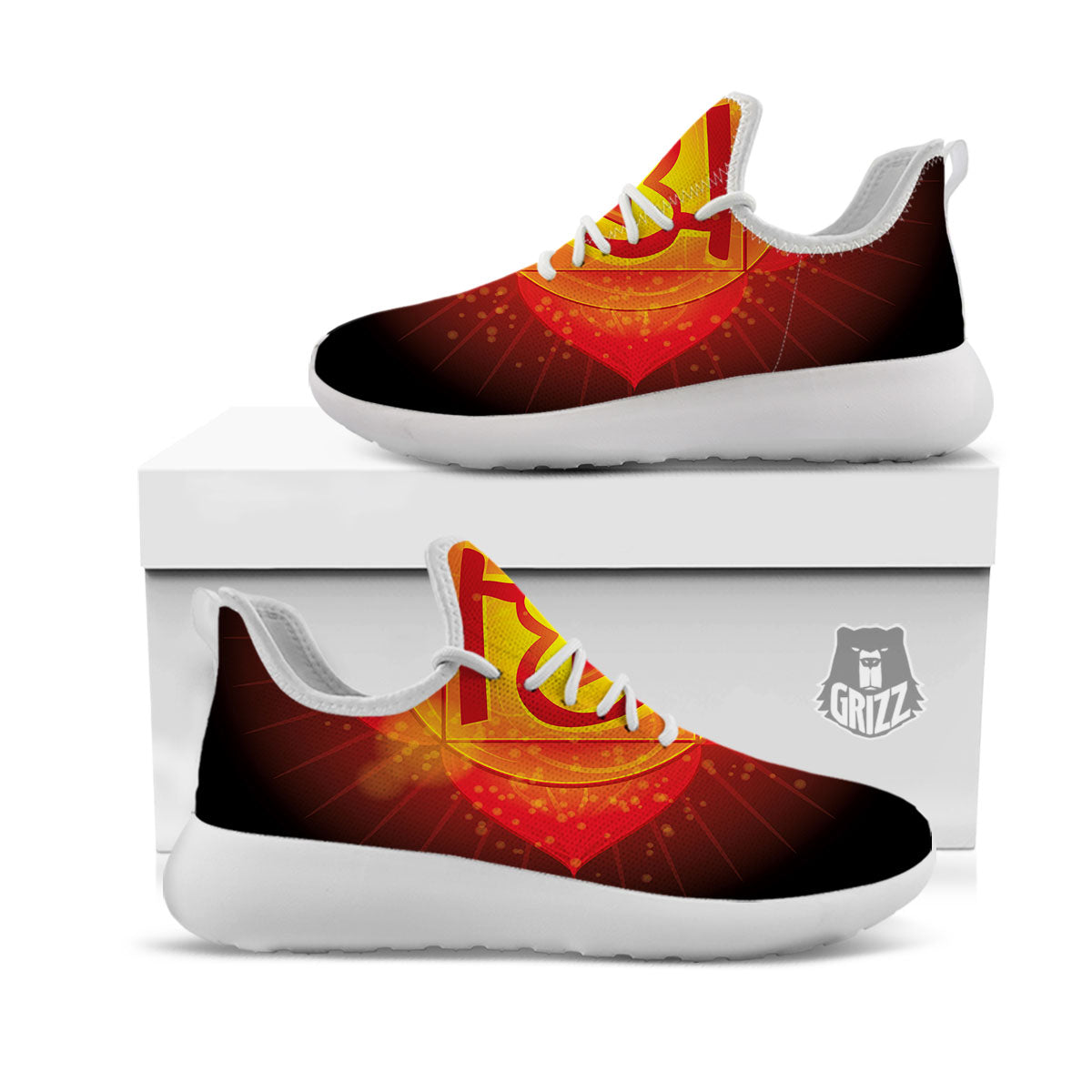 Spiritual Muladhara Chakra Print White Athletic Shoes-grizzshop