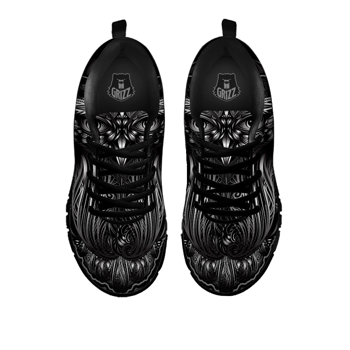 Spiritual Owl Sliver Print Black Sneaker-grizzshop