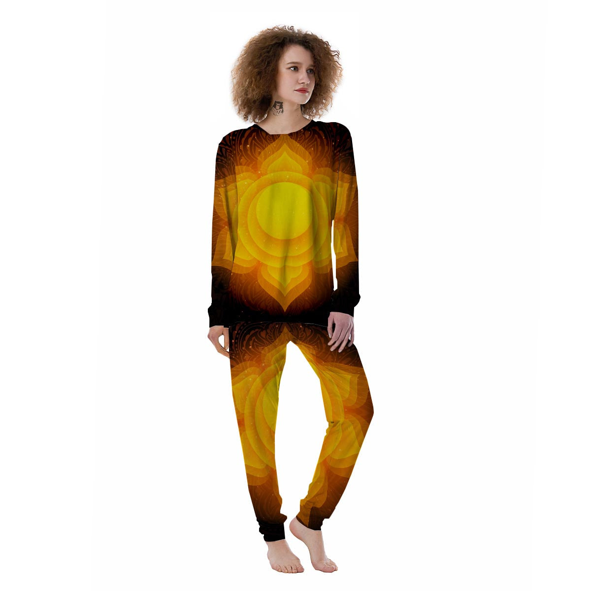 Spiritual Swadhisthana Chakra Print Women's Pajamas-grizzshop