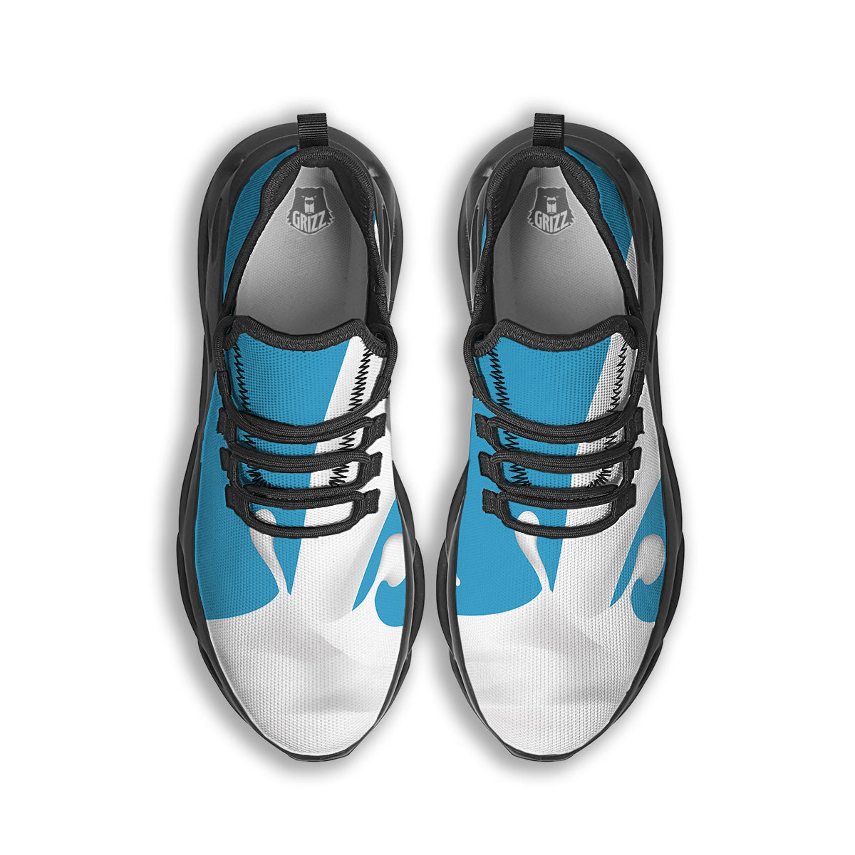 Splash Milk Print Black Running Shoes-grizzshop
