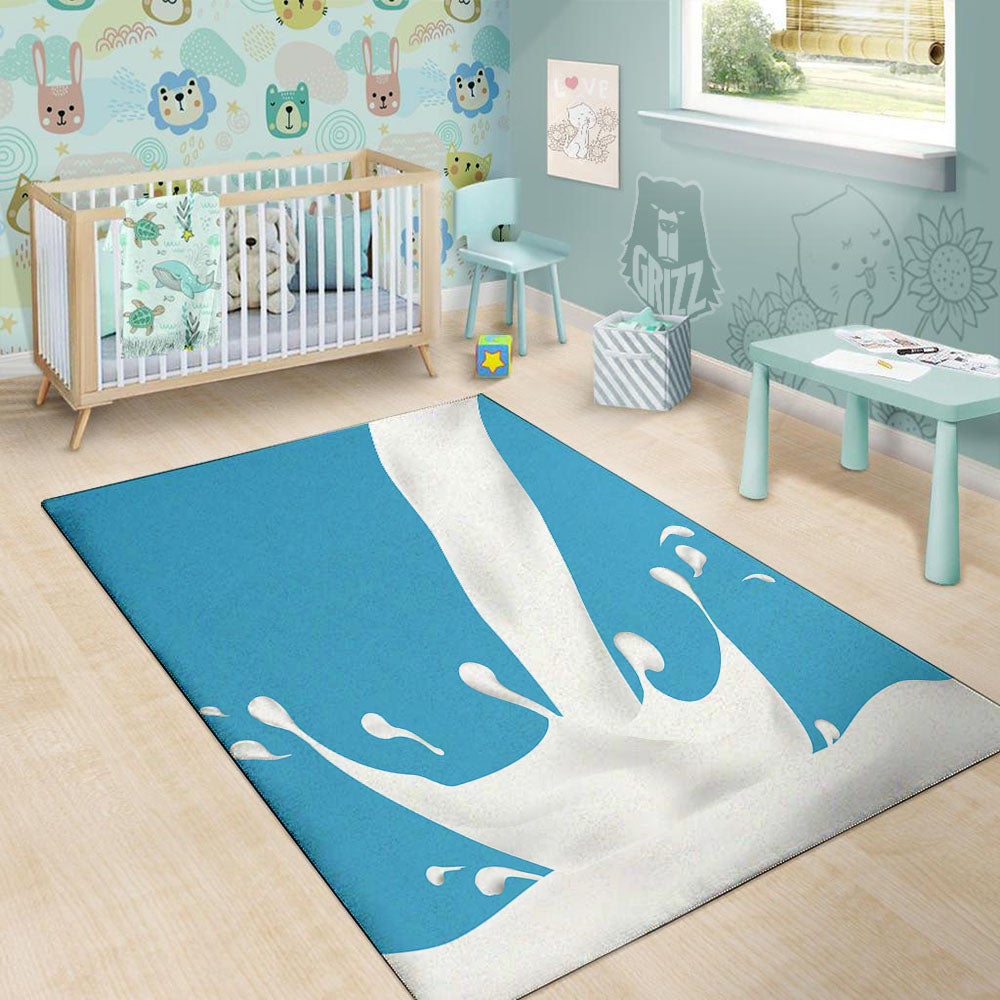 Splash Milk Print Floor Mat-grizzshop