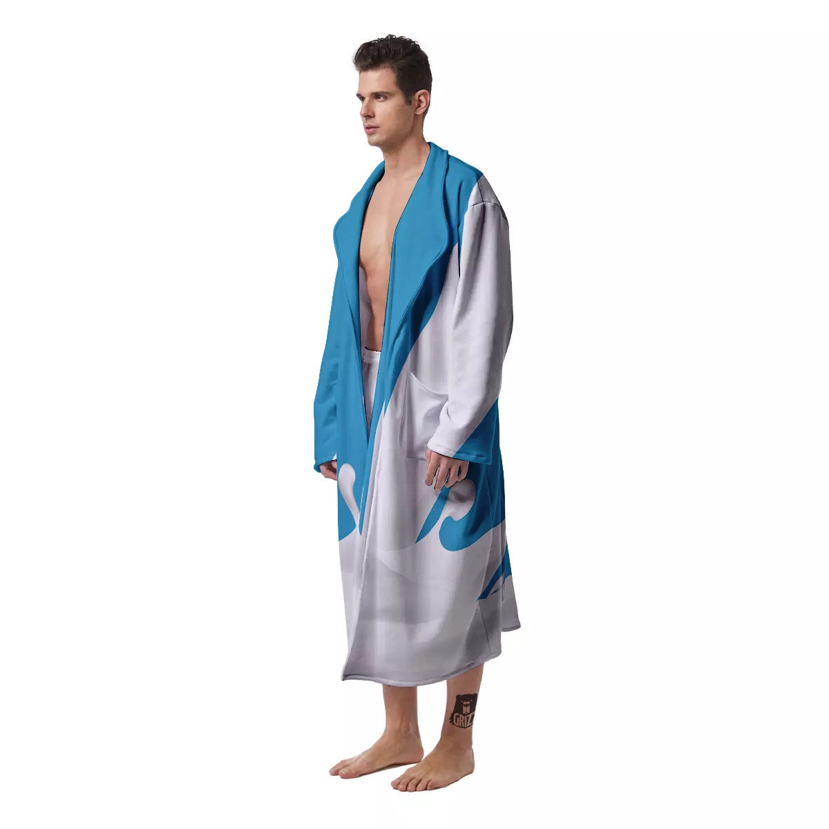 Splash Milk Print Men's Robe-grizzshop