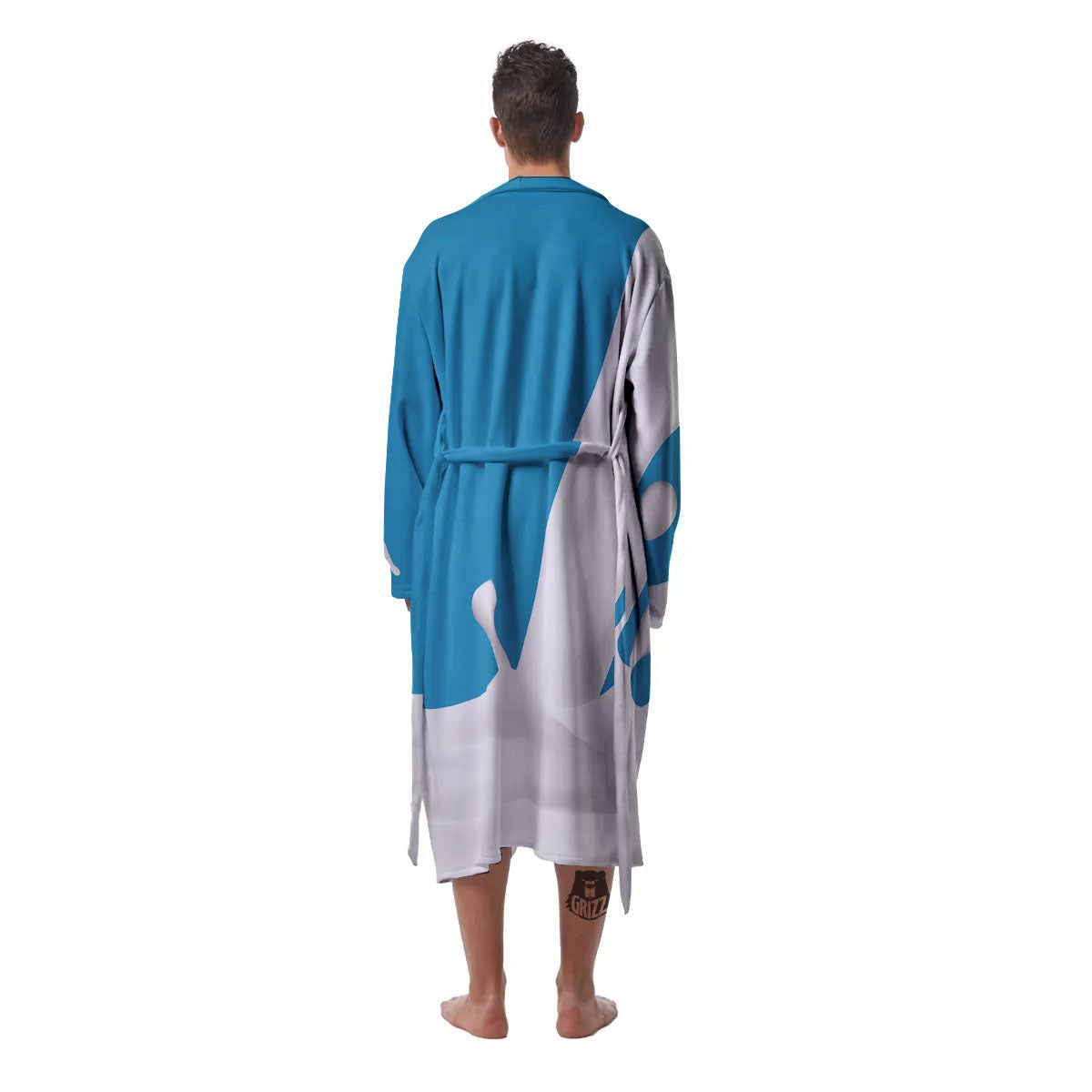 Splash Milk Print Men's Robe-grizzshop