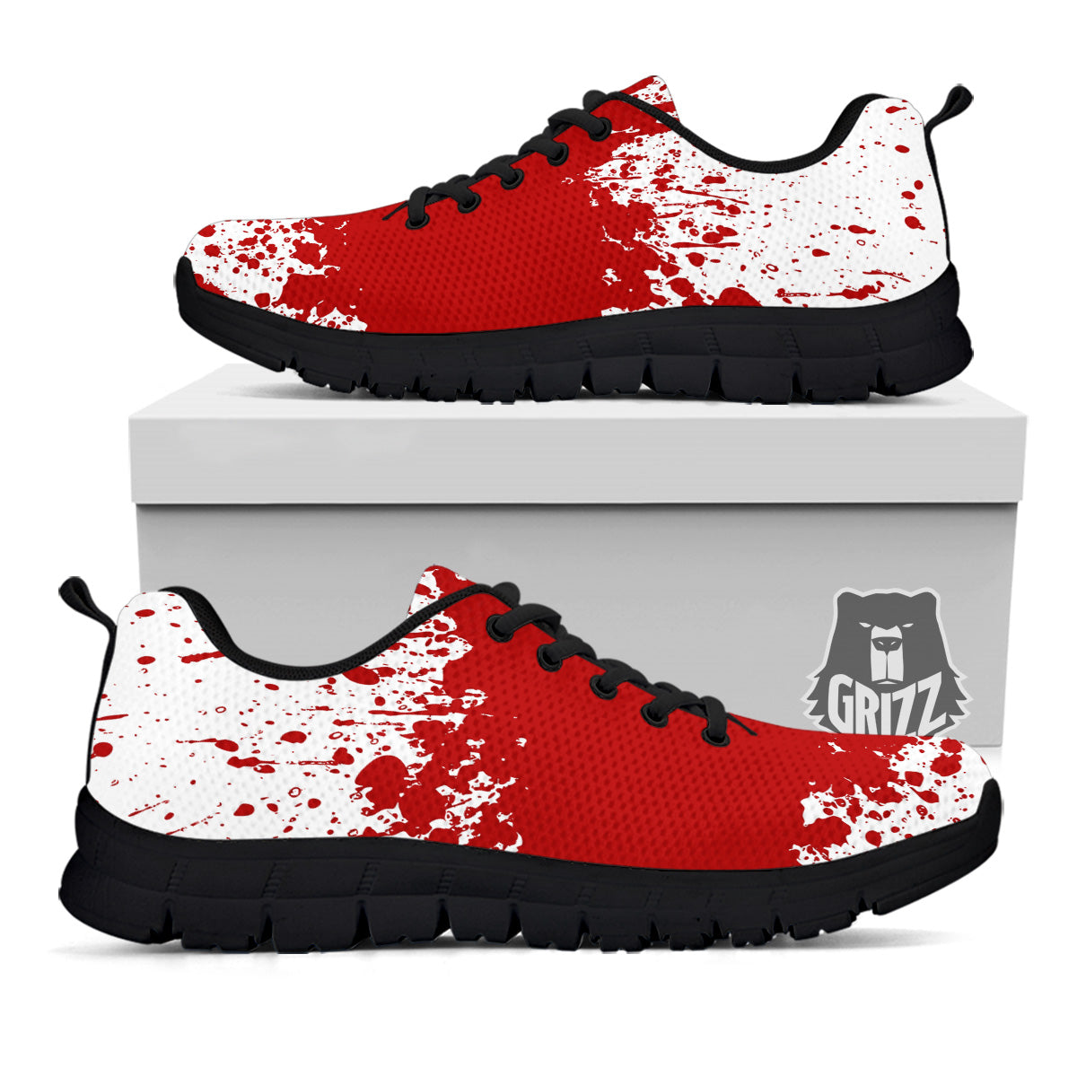 Splashed Blood Print Black Sneaker-grizzshop