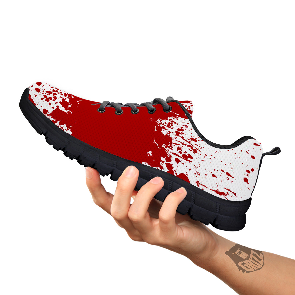 Splashed Blood Print Black Sneaker-grizzshop