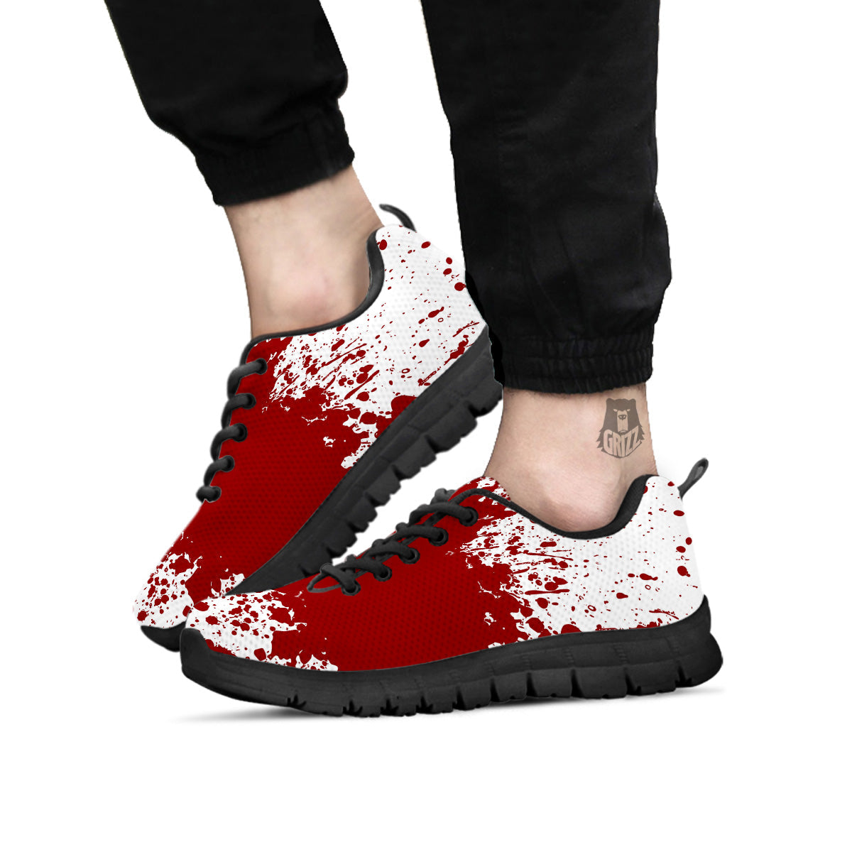 Splashed Blood Print Black Sneaker-grizzshop