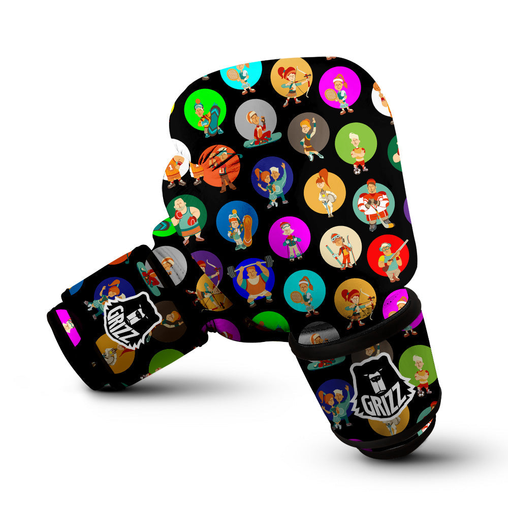 Sport Colorful Print Pattern Boxing Gloves-grizzshop
