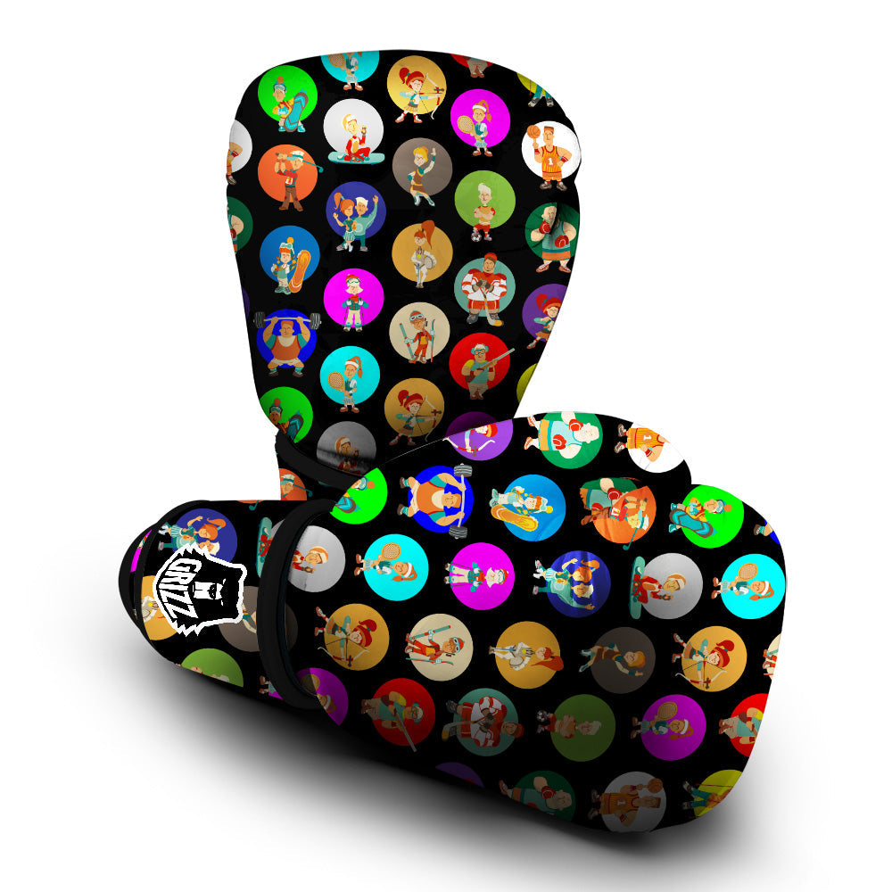 Sport Colorful Print Pattern Boxing Gloves-grizzshop