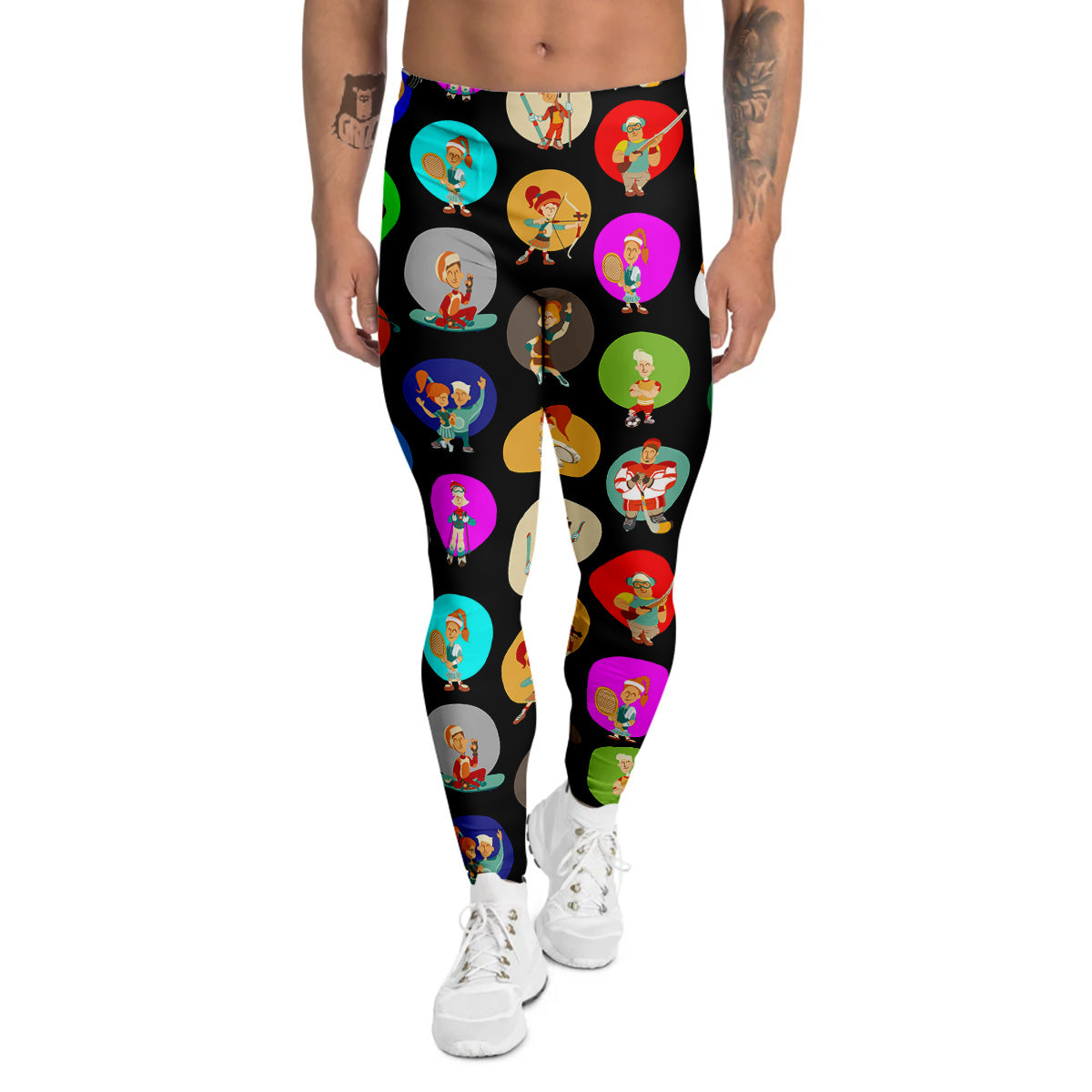 Sport Colorful Print Pattern Men's Leggings-grizzshop