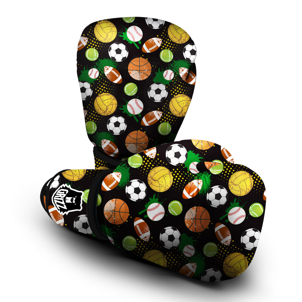 Sport Equipment Print Pattern Boxing Gloves-grizzshop