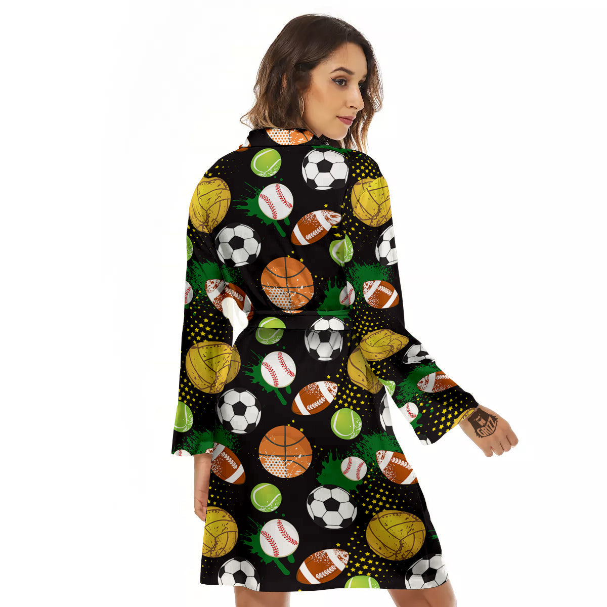 Sport Equipment Print Pattern Women's Robe-grizzshop