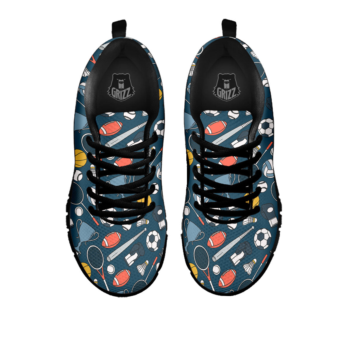 Sport Lacrosse Print Pattern Black Sneaker-grizzshop