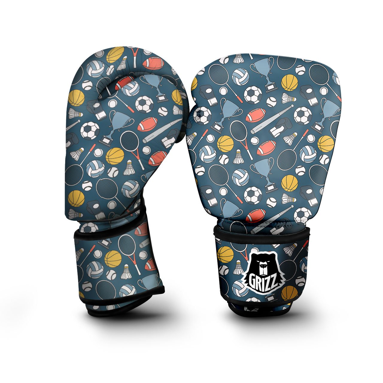 Sport Lacrosse Print Pattern Boxing Gloves-grizzshop
