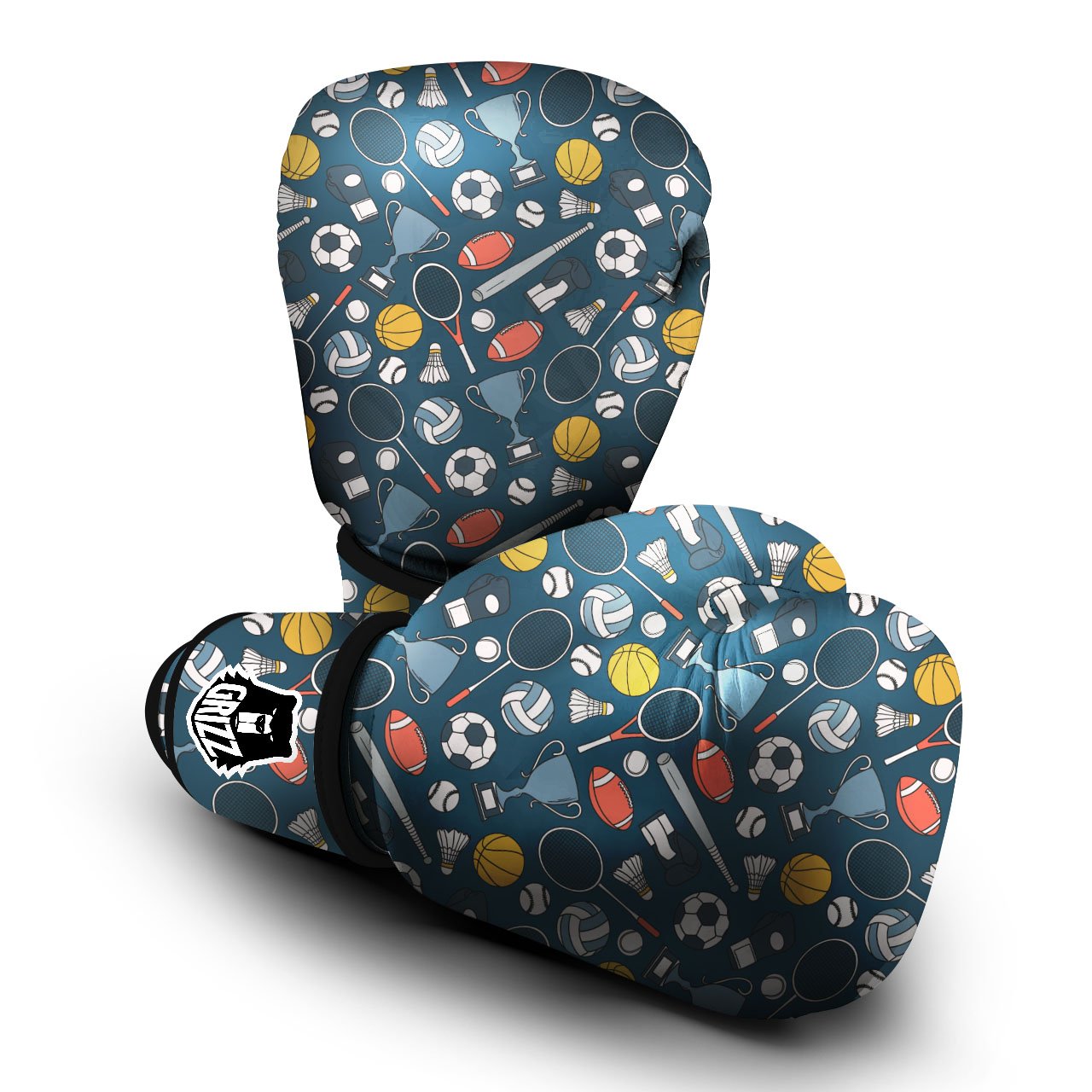 Sport Lacrosse Print Pattern Boxing Gloves-grizzshop