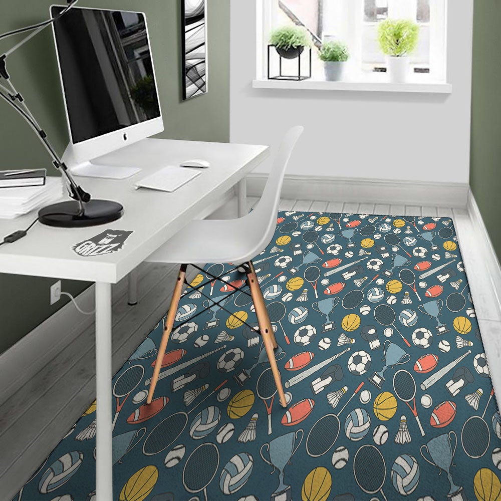 Sport Lacrosse Print Pattern Floor Mat-grizzshop