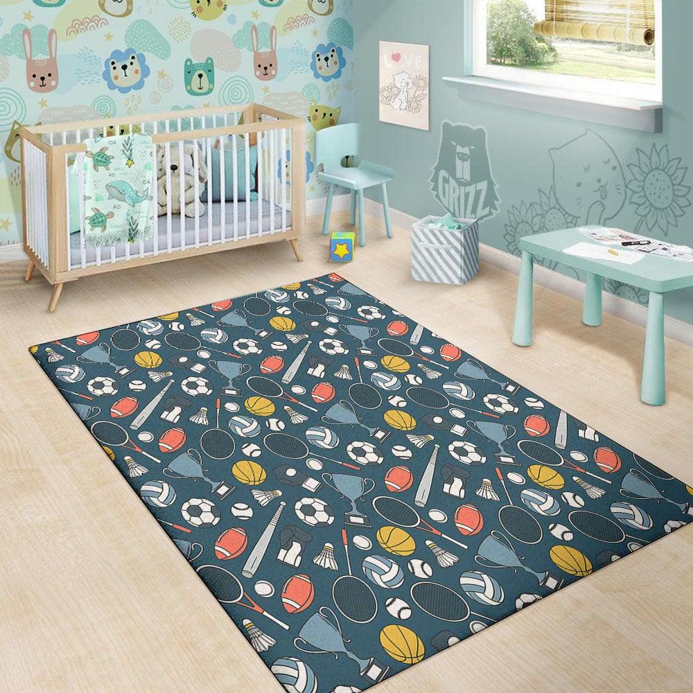 Sport Lacrosse Print Pattern Floor Mat-grizzshop