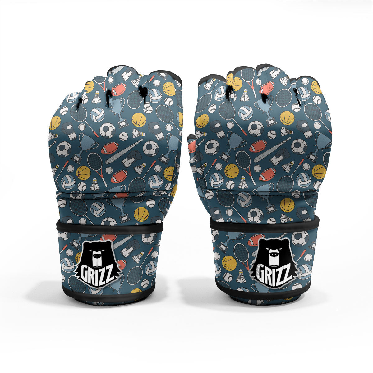 Sport Lacrosse Print Pattern MMA Gloves-grizzshop