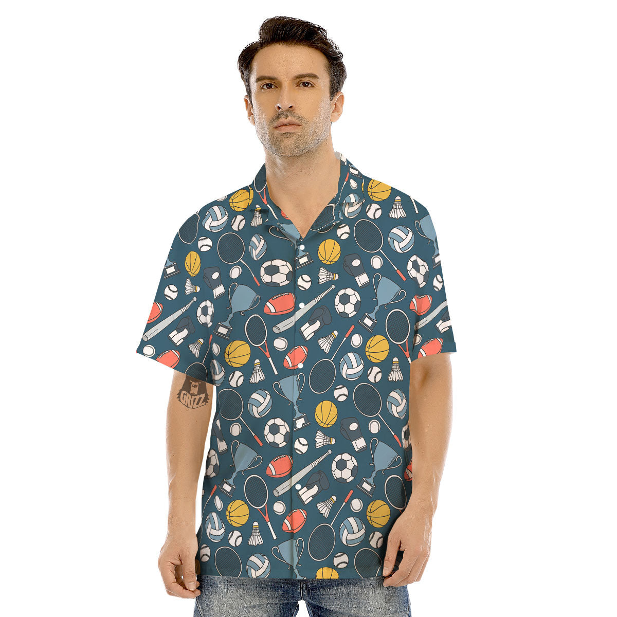 Sport Lacrosse Print Pattern Men's Hawaiian Shirt-grizzshop