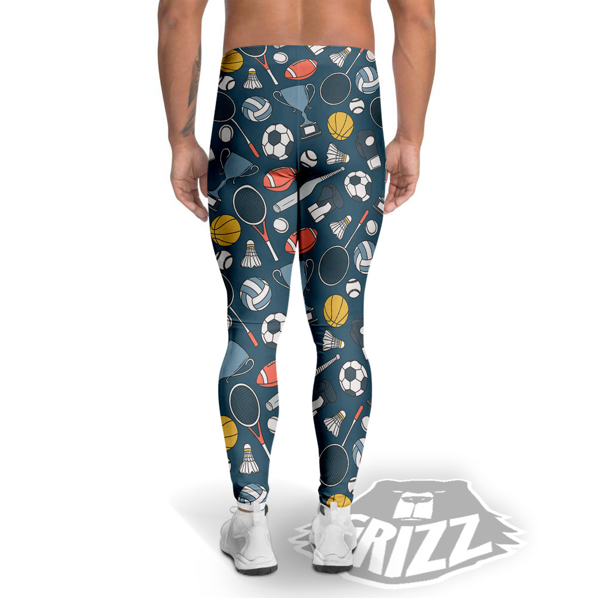 Sport Lacrosse Print Pattern Men's Leggings-grizzshop