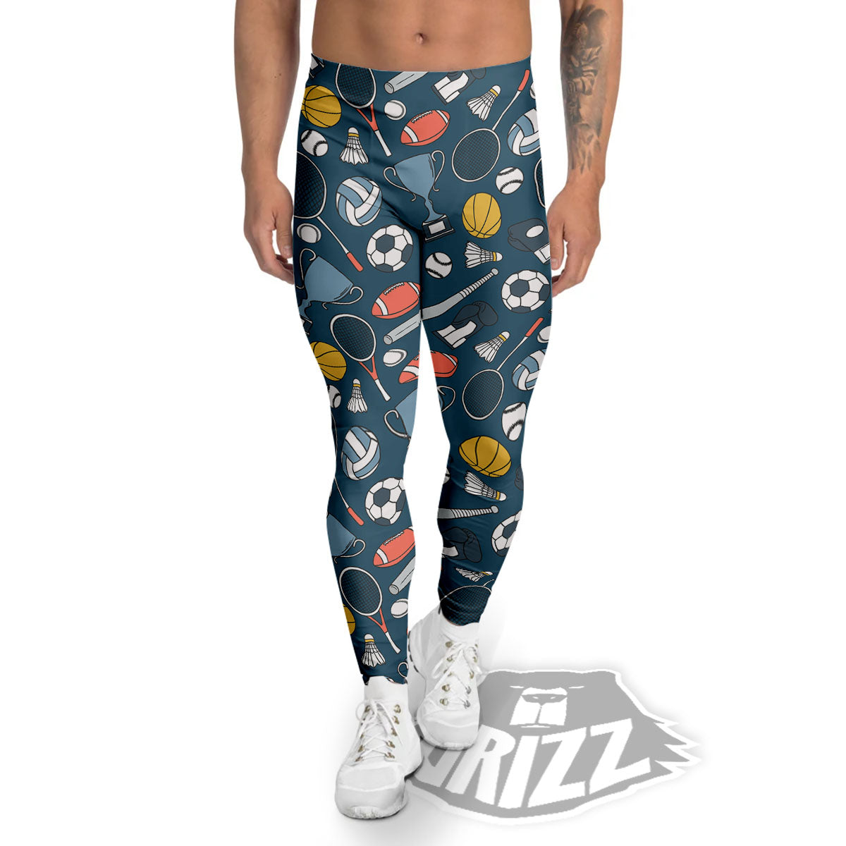 Sport Lacrosse Print Pattern Men's Leggings-grizzshop