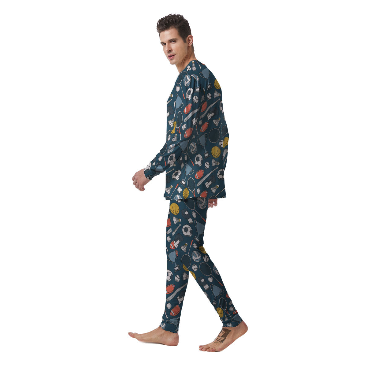 Sport Lacrosse Print Pattern Men's Pajamas-grizzshop