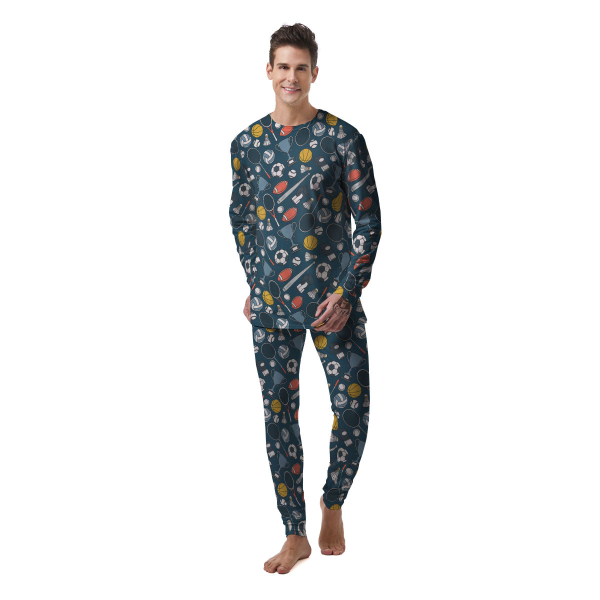 Sport Lacrosse Print Pattern Men's Pajamas-grizzshop