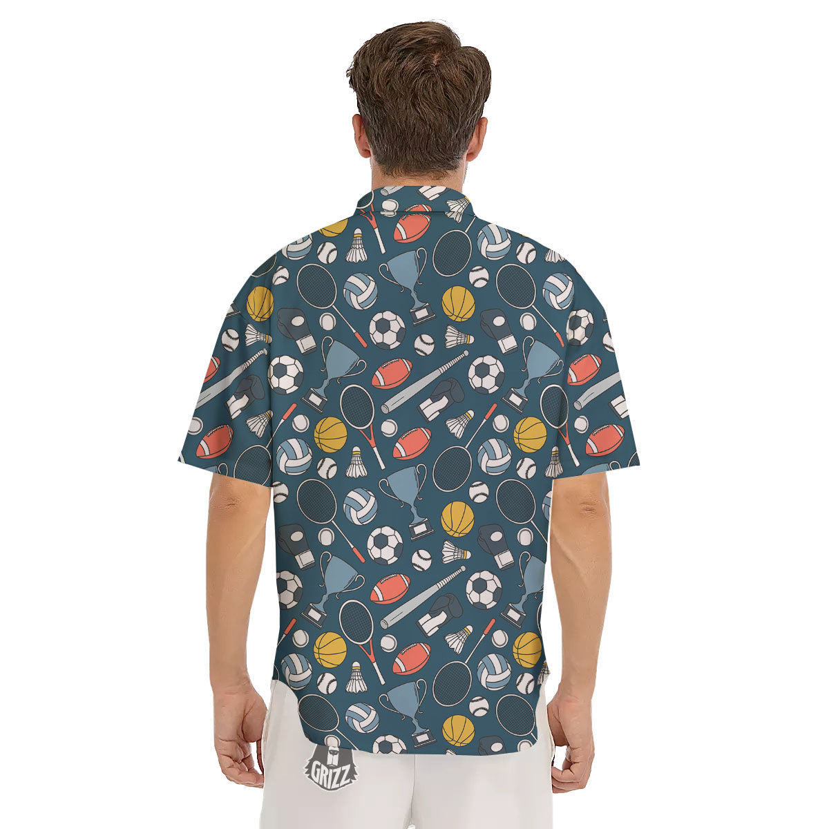 Sport Lacrosse Print Pattern Men's Short Sleeve Shirts-grizzshop