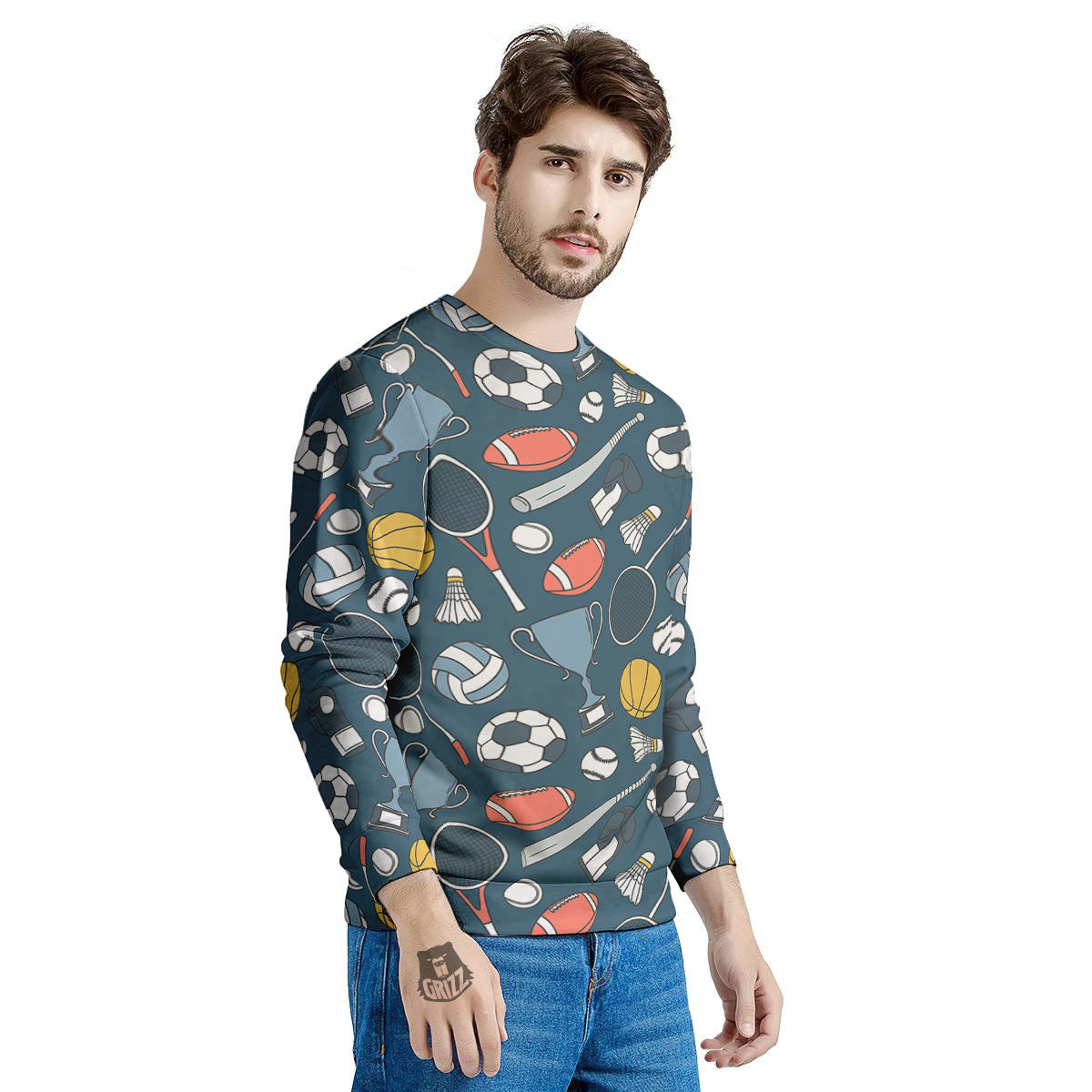 Sport Lacrosse Print Pattern Men's Sweatshirt-grizzshop
