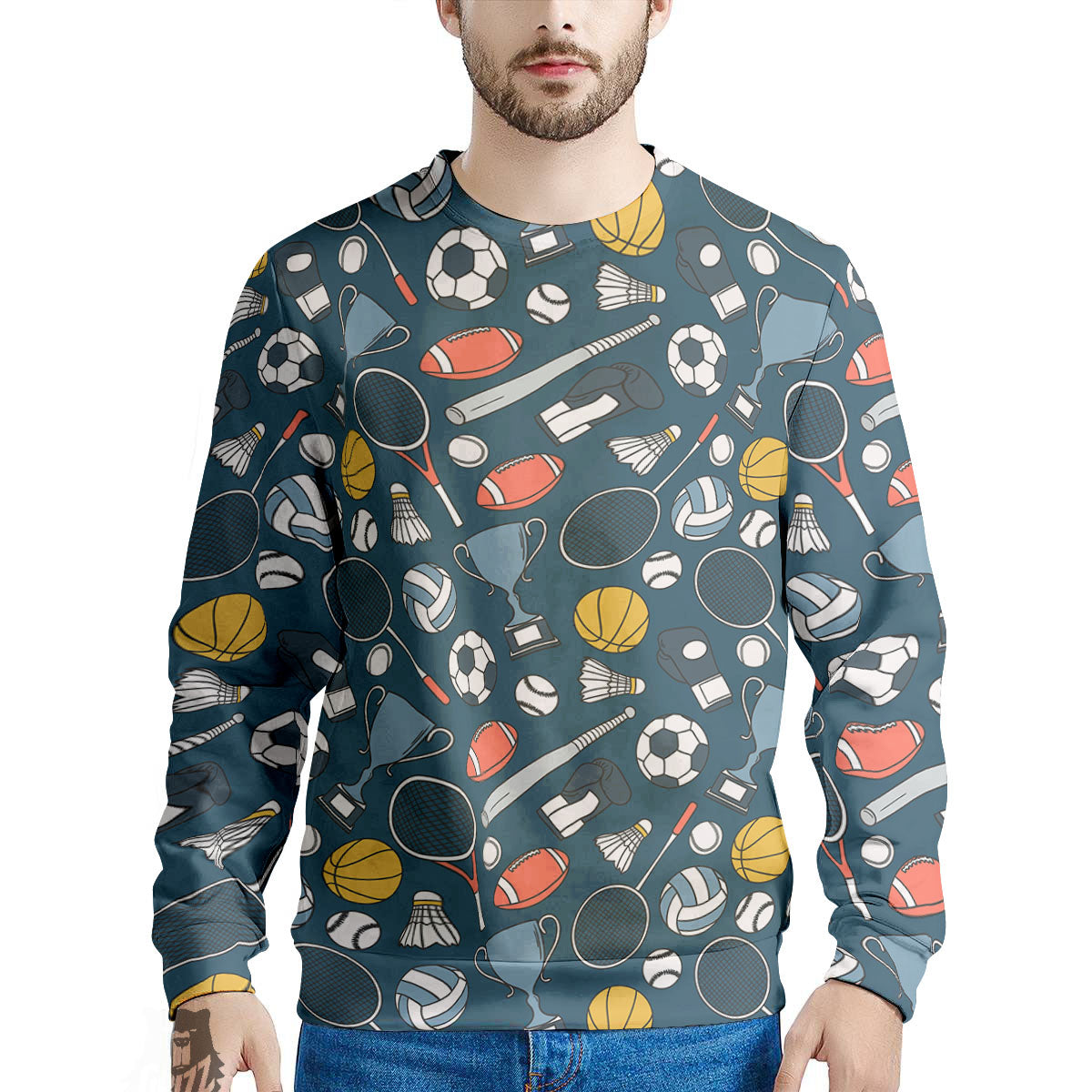 Sport Lacrosse Print Pattern Men's Sweatshirt-grizzshop