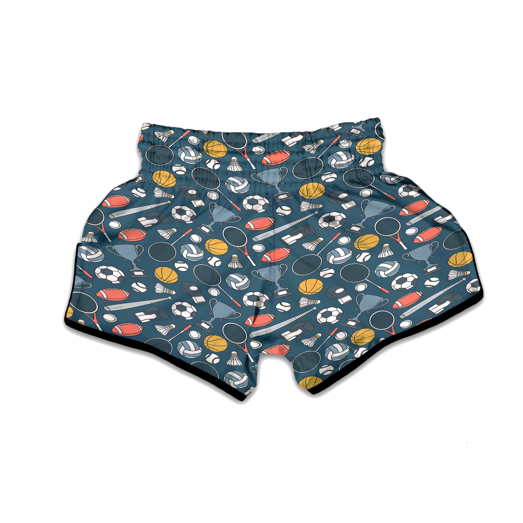 Sport Lacrosse Print Pattern Muay Thai Boxing Shorts-grizzshop