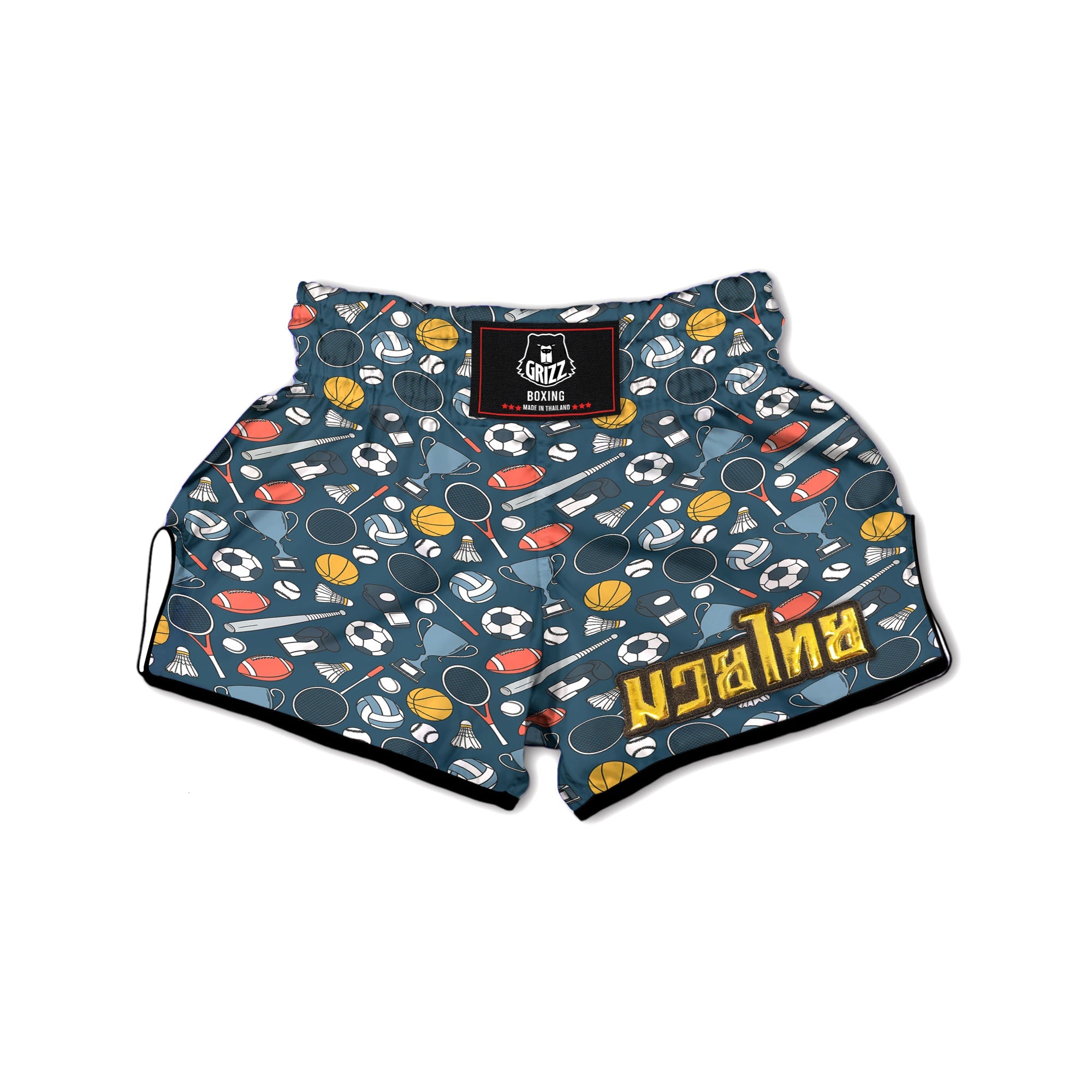 Sport Lacrosse Print Pattern Muay Thai Boxing Shorts-grizzshop