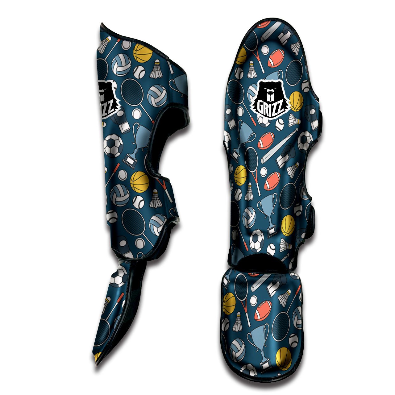 Sport Lacrosse Print Pattern Muay Thai Shin Guards-grizzshop