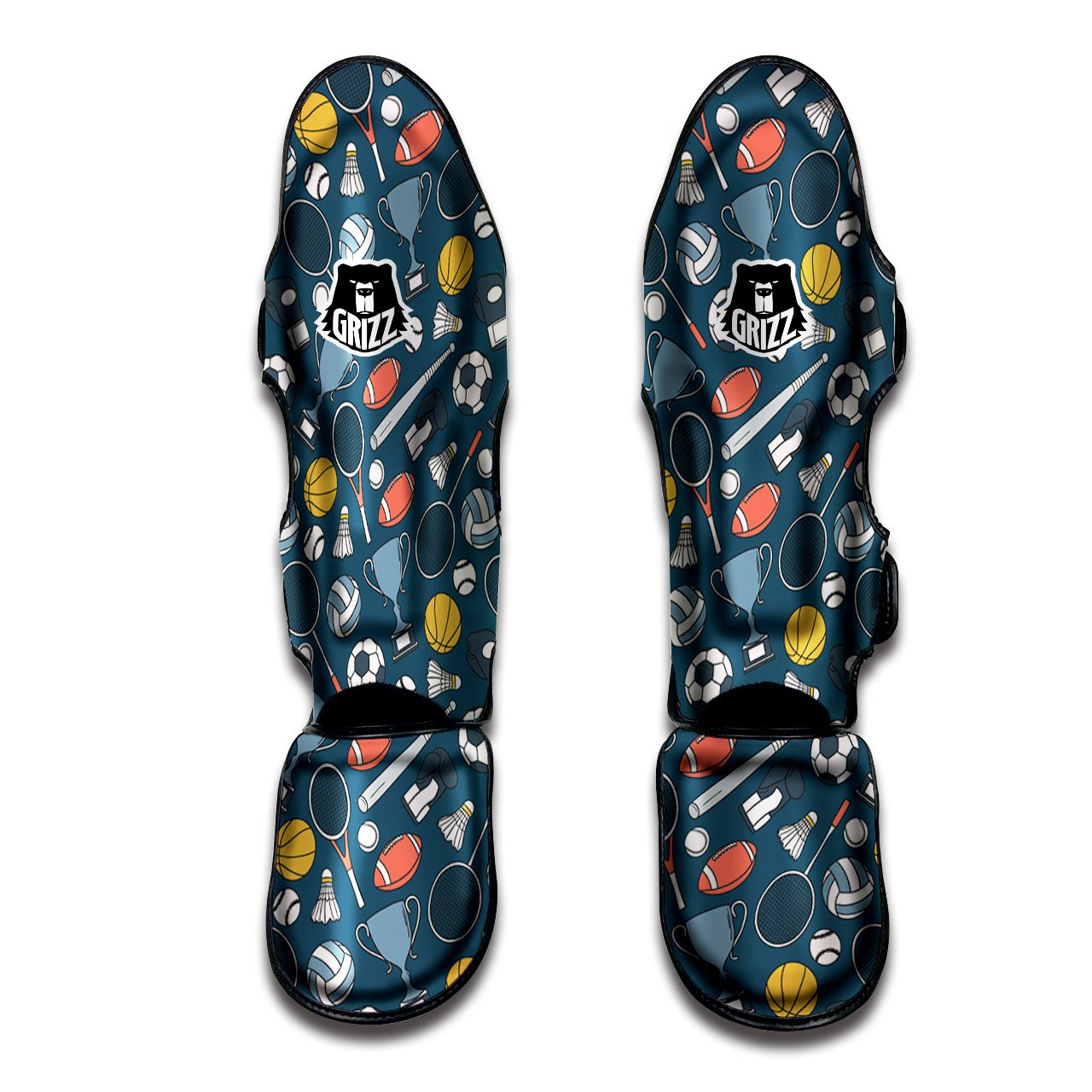 Sport Lacrosse Print Pattern Muay Thai Shin Guards-grizzshop