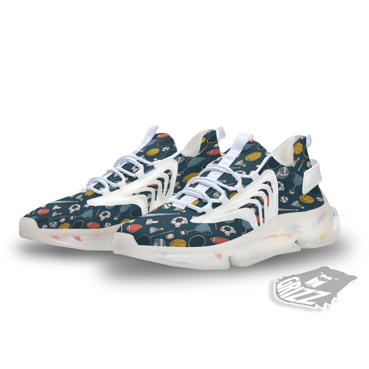 Sport Lacrosse Print Pattern White Gym Shoes-grizzshop