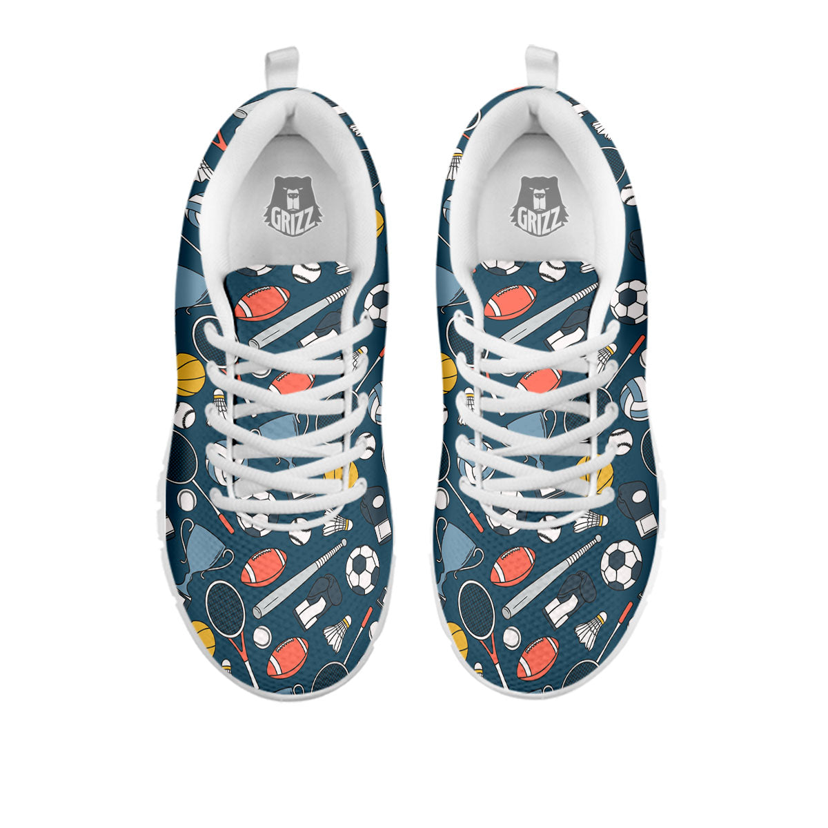 Sport Lacrosse Print Pattern White Sneaker-grizzshop