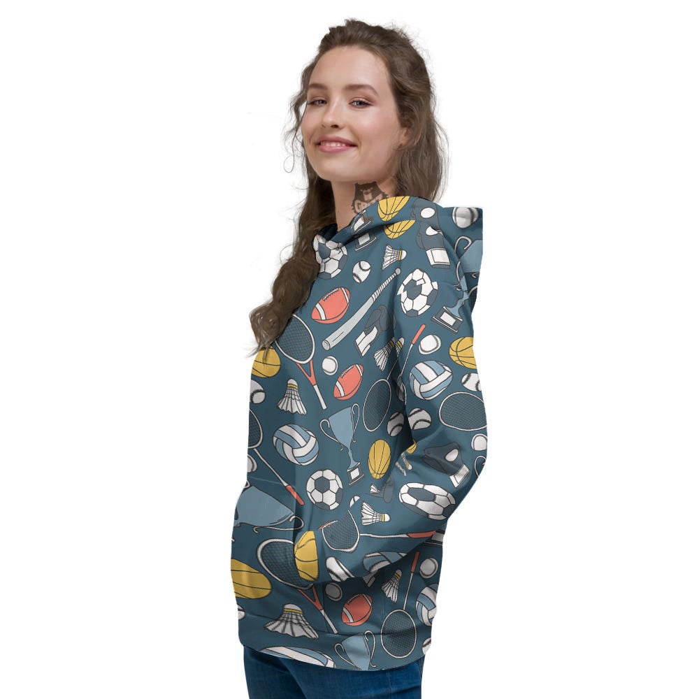 Sport Lacrosse Print Pattern Women's Hoodie-grizzshop