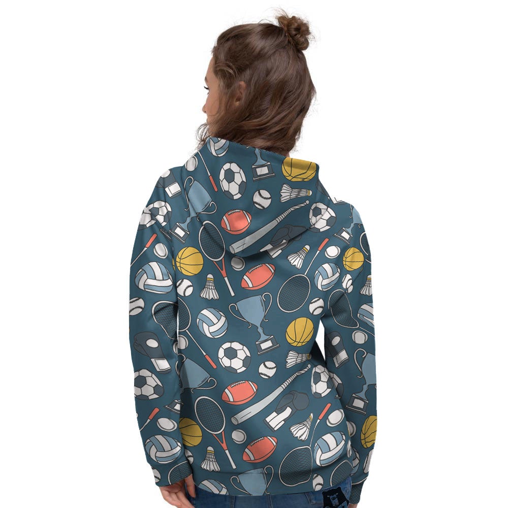 Sport Lacrosse Print Pattern Women's Hoodie-grizzshop