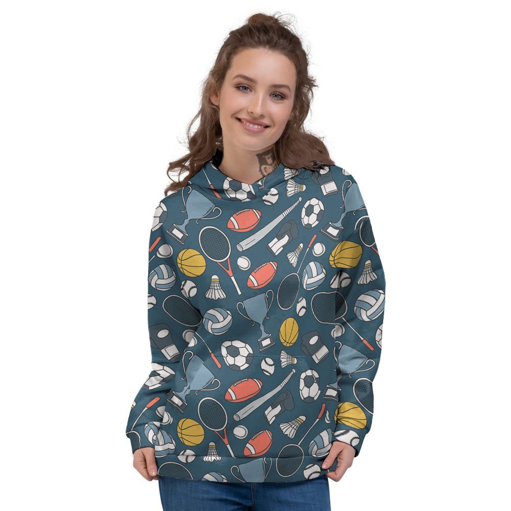Sport Lacrosse Print Pattern Women's Hoodie-grizzshop
