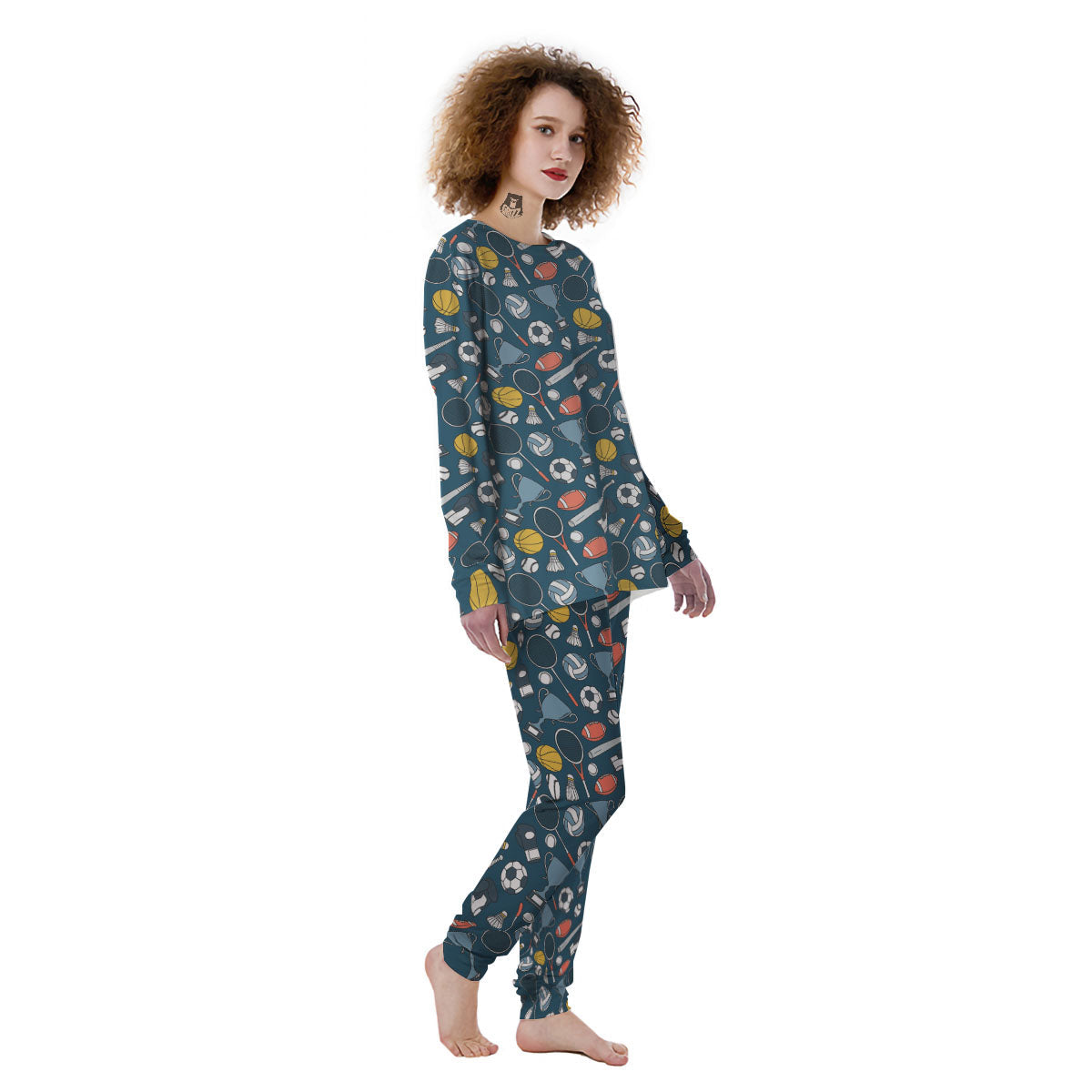 Sport Lacrosse Print Pattern Women's Pajamas-grizzshop