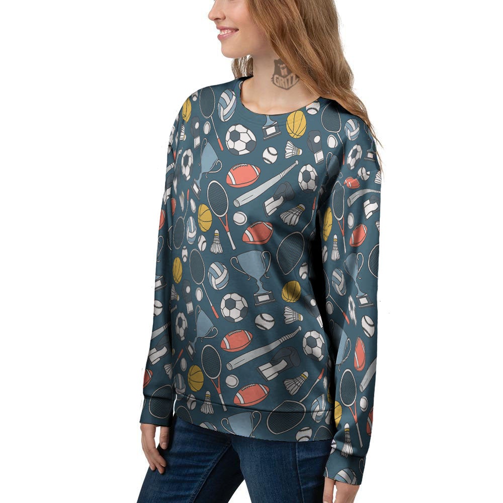 Sport Lacrosse Print Pattern Women's Sweatshirt-grizzshop
