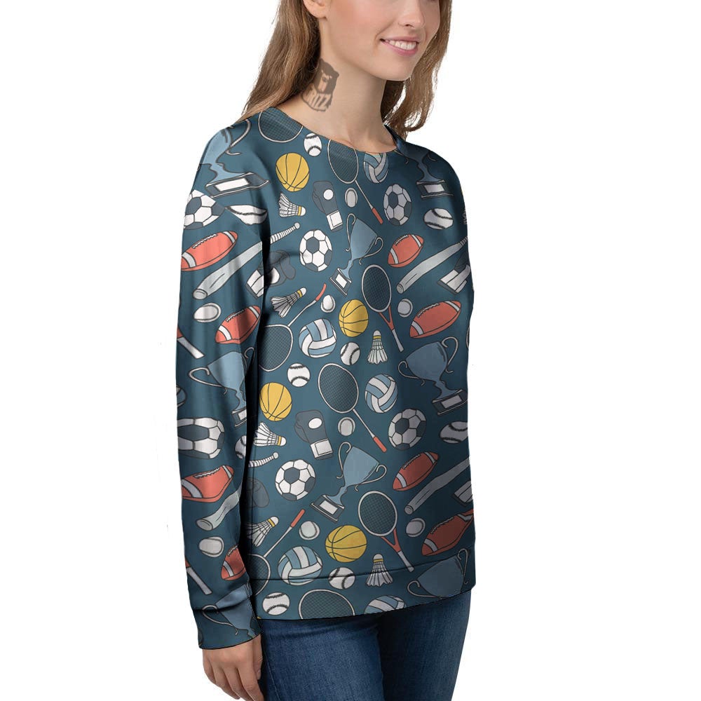 Sport Lacrosse Print Pattern Women's Sweatshirt-grizzshop