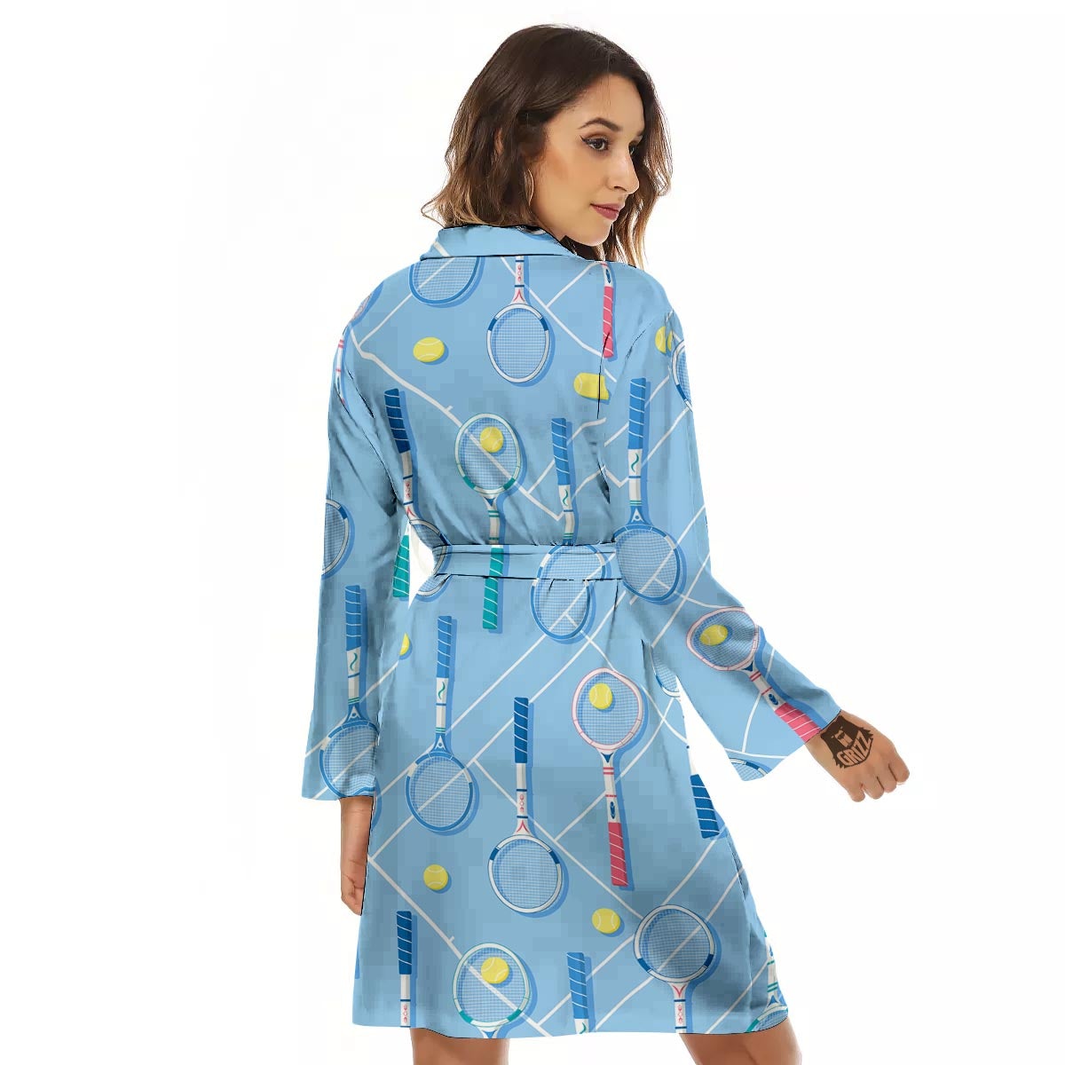 Sport Tennis Print Pattern Women's Robe-grizzshop
